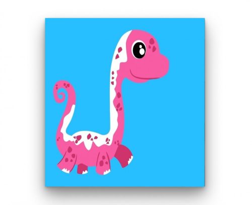 Pink dinó - gyerek számfestő készlet