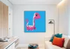 Pink dinó - gyerek számfestő készlet - Számfestő.hu - 40×40cm - keretre feszítve