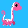 Pink dinó - gyerek számfestő készlet - Számfestő.hu - 20×20cm - keret nélkül