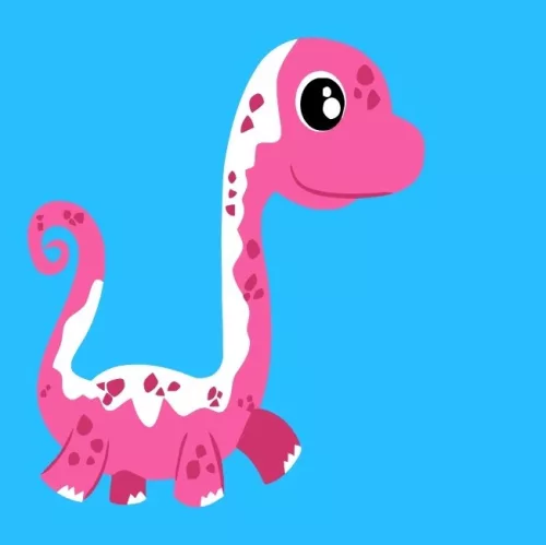 Pink dinó - gyerek számfestő készlet - Számfestő.hu - 40×40cm - keret nélkül