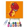 T-Rex - gyerek számfestő készlet - Számfestő.hu - 20×20cm - keret nélkül