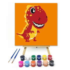 T-Rex - gyerek számfestő készlet - Számfestő.hu - 20×20cm - keret nélkül