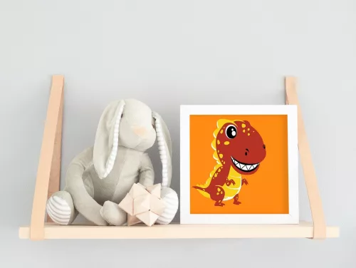 T-Rex - gyerek számfestő készlet - Számfestő.hu - 30×30cm - keret nélkül