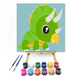 Triceratropsz - gyerek számfestő készlet - Számfestő.hu - 20×20cm - keret nélkül