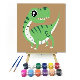 Brontoszaurusz - gyerek számfestő készlet - Számfestő.hu - 20×20cm - keret nélkül