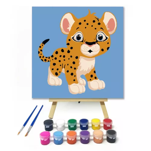 Baby tigris - gyerek számfestő készlet - Számfestő.hu - 20×20cm - keret nélkül