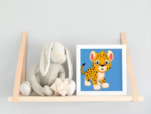 Baby tigris - gyerek számfestő készlet - Számfestő.hu - 50×50cm - keret nélkül