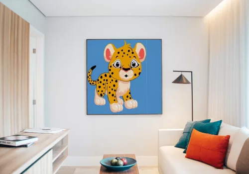 Baby tigris - gyerek számfestő készlet - Számfestő.hu - 40×40cm - keret nélkül