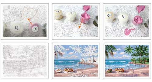Kék sárkány - gyerek számfestő készlet - Számfestő.hu - 50×50cm - keret nélkül