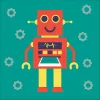 Robot - gyerek számfestő készlet - Számfestő.hu - 40×40cm - keret nélkül