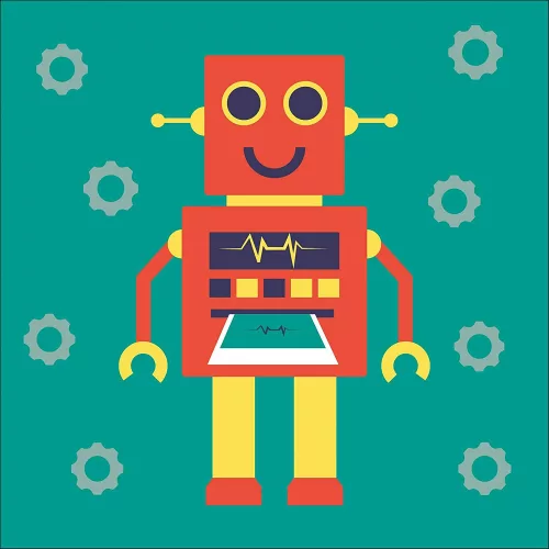 Robot - gyerek számfestő készlet - Számfestő.hu - 20×20cm - keret nélkül