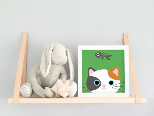 Kiscica - gyerek számfestő készlet - Számfestő.hu - 50×50cm - keret nélkül