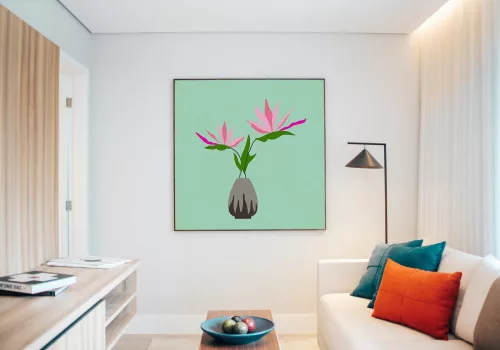 Virág Vázában - gyerek számfestő készlet - Számfestő.hu - 40×40cm - keret nélkül