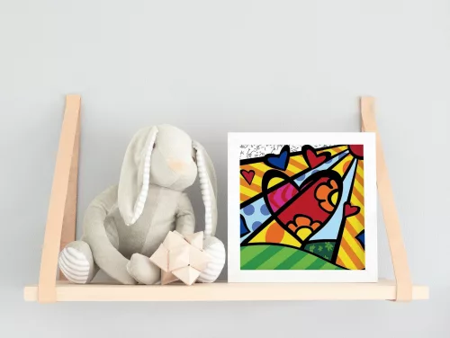 Szivecske - gyerek számfestő készlet - Számfestő.hu - 40×40cm - keretre feszítve