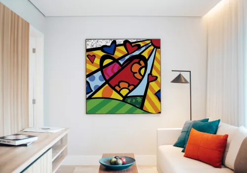 Szivecske - gyerek számfestő készlet - Számfestő.hu - 30×30cm - keretre feszítve