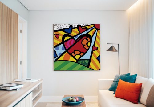 Szivecske - gyerek számfestő készlet - Számfestő.hu - 50×50cm - keretre feszítve