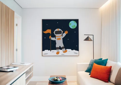 Űrhajós - gyerek számfestő készlet - Számfestő.hu - 20×20cm - keretre feszítve