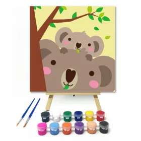 Koalák - gyerek számfestő készlet - Számfestő.hu - 20×20cm - keret nélkül