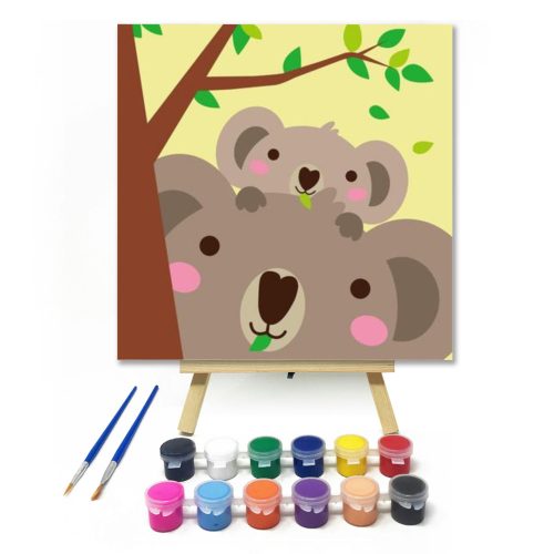 Koalák - gyerek számfestő készlet - Számfestő.hu - 50×50cm - keret nélkül