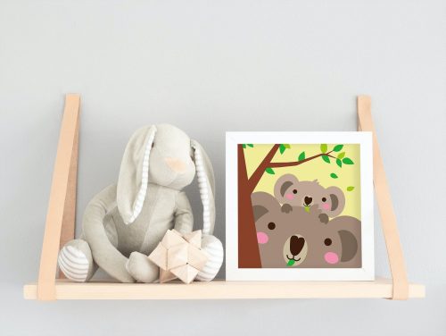 Koalák - gyerek számfestő készlet - Számfestő.hu - 50×50cm - keretre feszítve