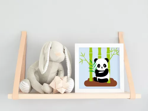 Aranyos Panda - gyerek számfestő készlet - Számfestő.hu - 50×50cm - keretre feszítve