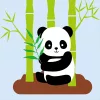 Aranyos Panda - gyerek számfestő készlet - Számfestő.hu - 30×30cm - keretre feszítve