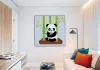 Aranyos Panda - gyerek számfestő készlet - Számfestő.hu - 40×40cm - keret nélkül