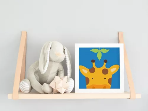 Zsiráf Fej - gyerek számfestő készlet - Számfestő.hu - 20×20cm - keret nélkül