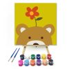 Virágos Maci - gyerek számfestő készlet