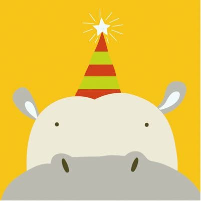 Szülinapos Víziló - gyerek számfestő készlet - Számfestő.hu - 30×30cm - keret nélkül