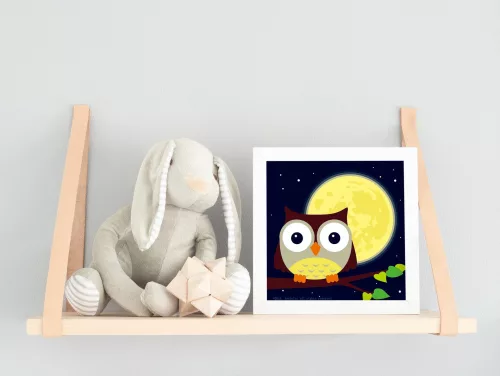 Éjjeli Bagoly - gyerek számfestő készlet - Számfestő.hu - 20×20cm - keret nélkül
