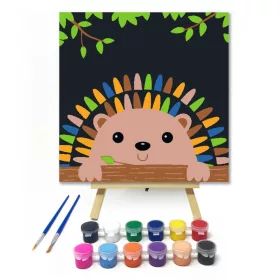 Színes Süni - gyerek számfestő készlet - Számfestő.hu - 20×20cm - keret nélkül