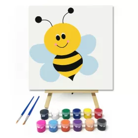 Méhecske - gyerek számfestő készlet - Számfestő.hu - 20×20cm - keret nélkül