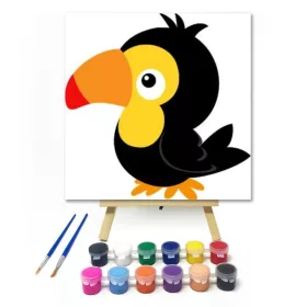 Madárka - gyerek számfestő készlet - Számfestő.hu - 20×20cm - keret nélkül