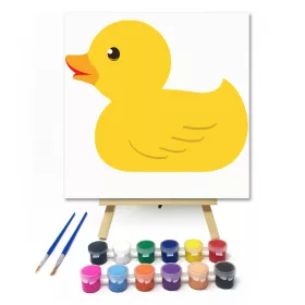 Kiskacsa - gyerek számfestő készlet - Számfestő.hu - 20×20cm - keret nélkül