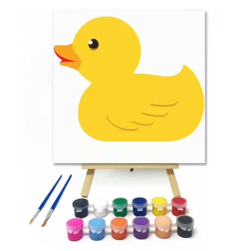 Kiskacsa - gyerek számfestő készlet - Számfestő.hu - 30×30cm - keret nélkül
