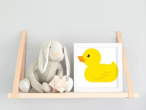 Kiskacsa - gyerek számfestő készlet - Számfestő.hu - 30×30cm - keretre feszítve
