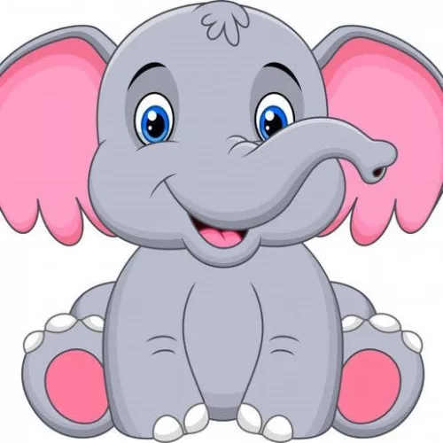 Boldog Kiselefánt - gyerek számfestő készlet - Számfestő.hu - 20×20cm - keret nélkül