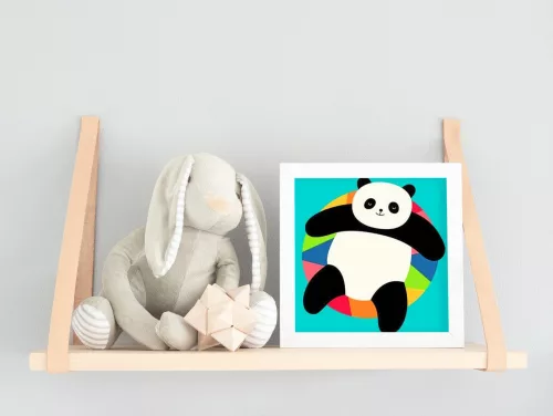 Hűsölő Panda - gyerek számfestő készlet - Számfestő.hu - 20×20cm - keretre feszítve