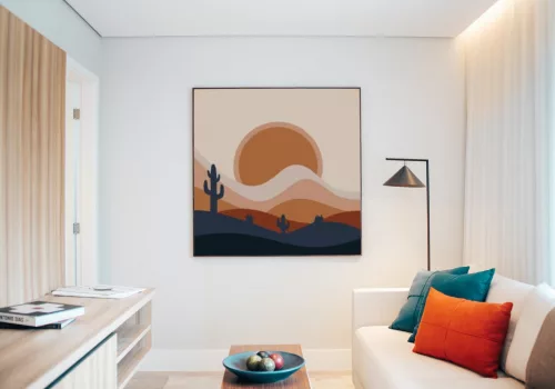 Kaktusz Város - gyerek számfestő készlet - Számfestő.hu - 40×40cm - keret nélkül