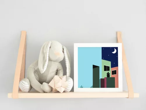 Város Éjszaka - gyerek számfestő készlet - Számfestő.hu - 20×20cm - keret nélkül
