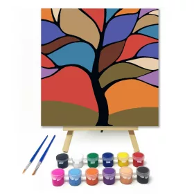 Színes Fa - gyerek számfestő készlet - Számfestő.hu - 20×20cm - keret nélkül
