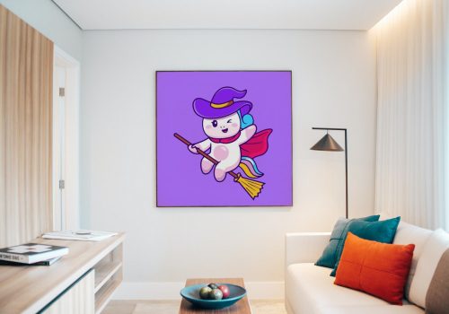 Kis Boszorkány - gyerek számfestő készlet - Számfestő.hu - 40×40cm - keret nélkül