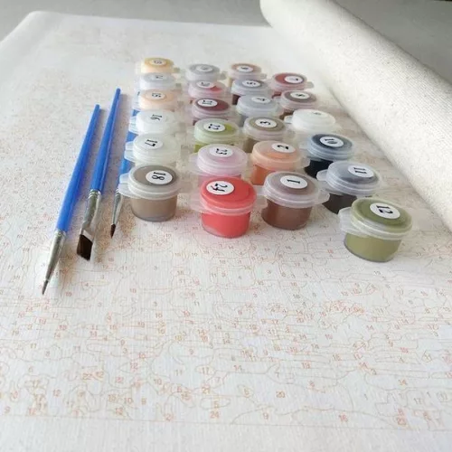 Napsütés - gyerek számfestő készlet - Számfestő.hu - 40×40cm - keretre feszítve
