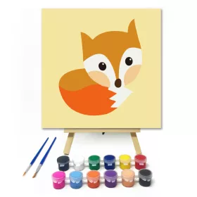 Kis Róka - gyerek számfestő készlet - Számfestő.hu - 20×20cm - keret nélkül