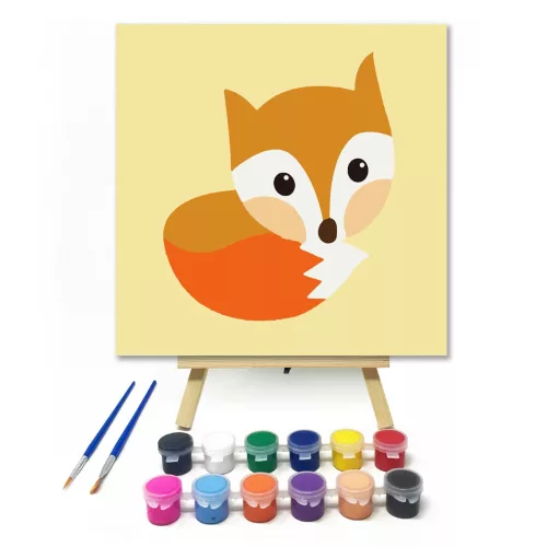 Kis Róka - gyerek számfestő készlet - Számfestő.hu - 30×30cm - keret nélkül