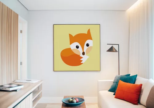 Kis Róka - gyerek számfestő készlet - Számfestő.hu - 40×40cm - keret nélkül