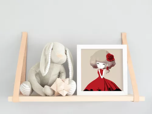 Elegáns - gyerek számfestő készlet - Számfestő.hu - 20×20cm - keretre feszítve