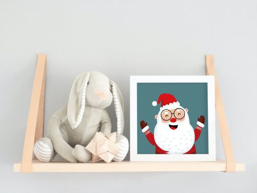 Télapó - gyerek számfestő készlet - Számfestő.hu - 20×20cm - keretre feszítve