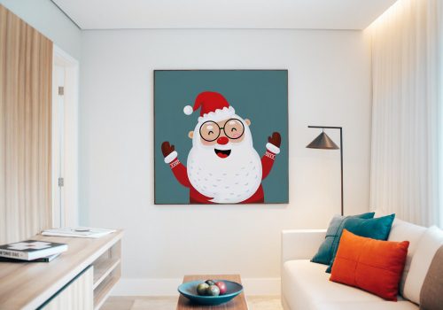 Télapó - gyerek számfestő készlet - Számfestő.hu - 40×40cm - keret nélkül